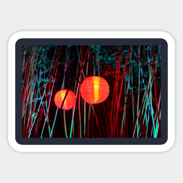 Beautiful lanterns at night Sticker by AlexK